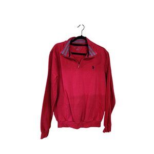 U.S. Polo Assn. Red Quarter-Zip Pullover Sweatshirt M